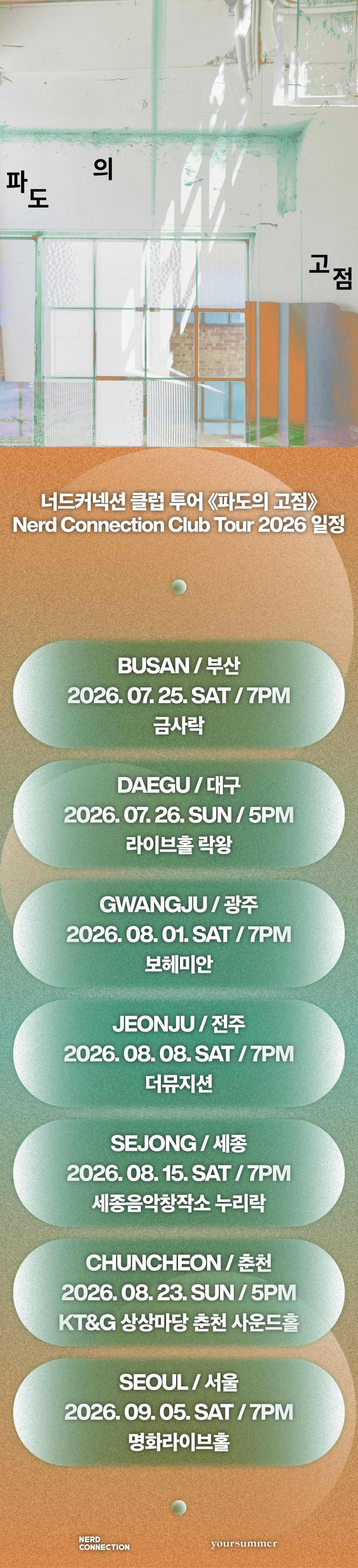 너드커넥션 클럽 투어 ［파도의 고점］- 서울 FINAL 상세 이미지